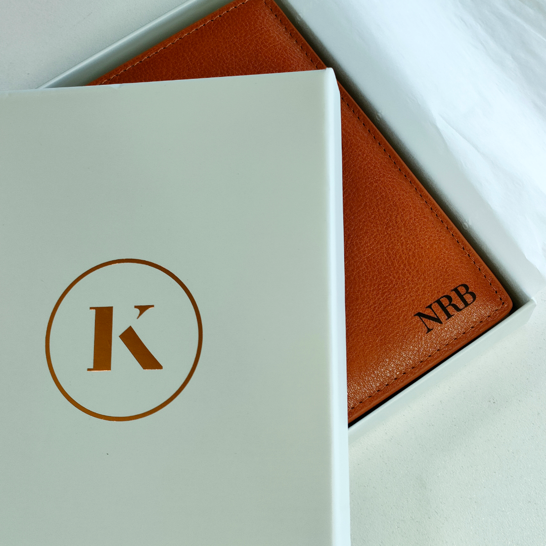 A Leather Wallet With Personalised ENgraving — NMTG Engraving in Austinmer, NSW