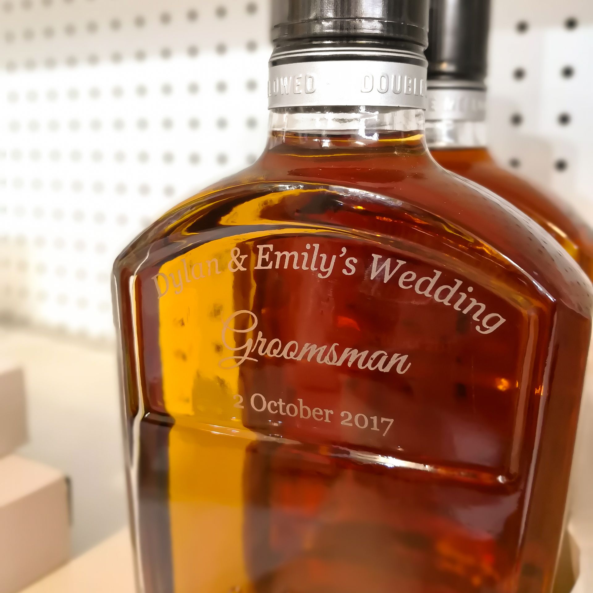 A Bottle Of Bourbon With Personalised Engraving For Wedding — NMTG Engraving in Kiama, NSW