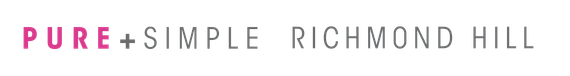 A logo for pure + simple richmond hill is shown on a white background.