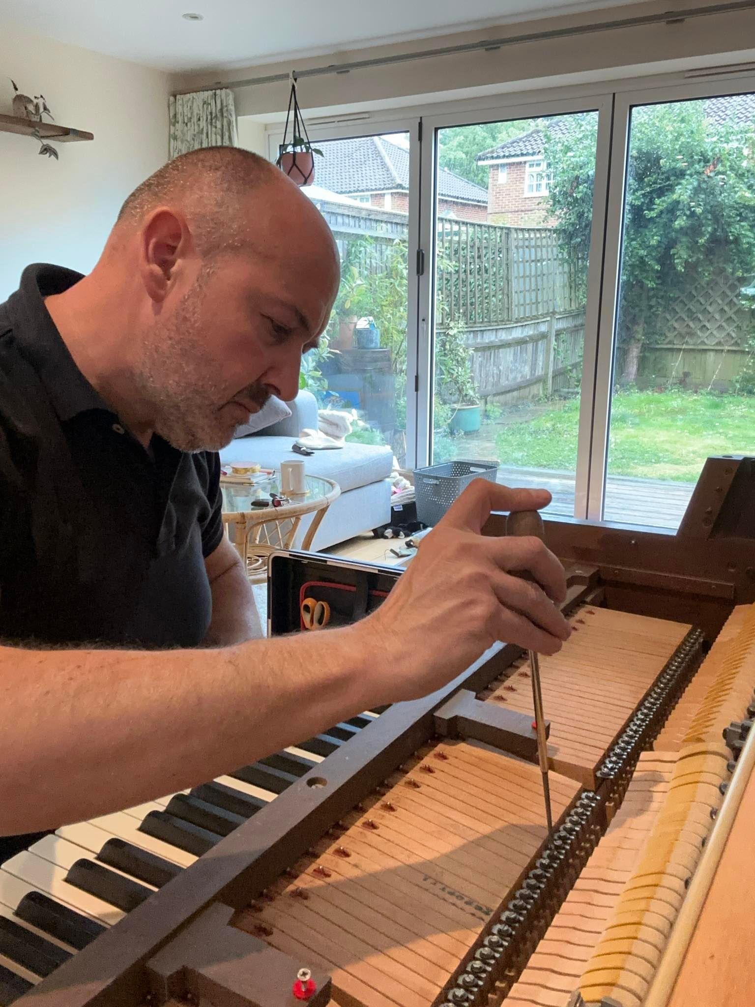 Tuning a Wurlitzer Spinet Piano in Haywards Heath.
