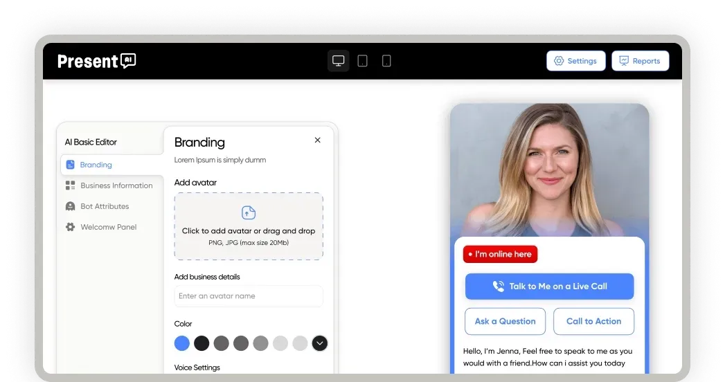 A screenshot of a website with a picture of a woman on it.