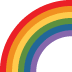 Rainbow arc with red, orange, yellow, green, blue, and purple bands.
