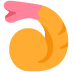 Orange, curled shrimp with a pink tail.