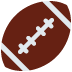 American football. Brown oblong ball with white laces.