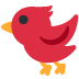 Red bird emoji with yellow beak and feet.