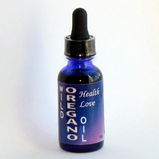 a 1 oz bottle of wild oregano oil with a dropper