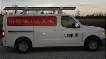 Service Van With Red Business Name — Air Conditioning in Mount Vernon, OH