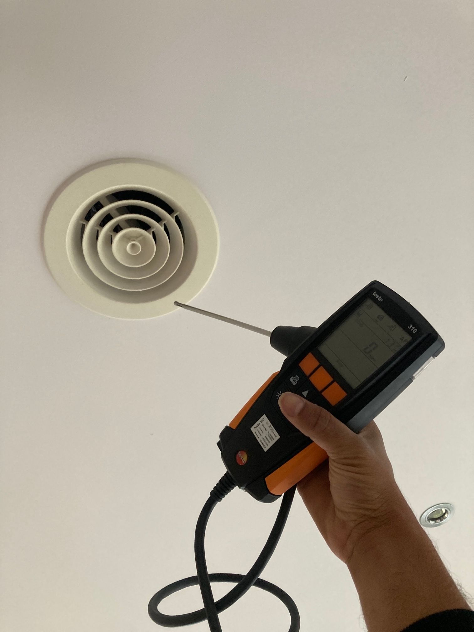 Testing for Carbon Monoxide after servicing gas ducted heater