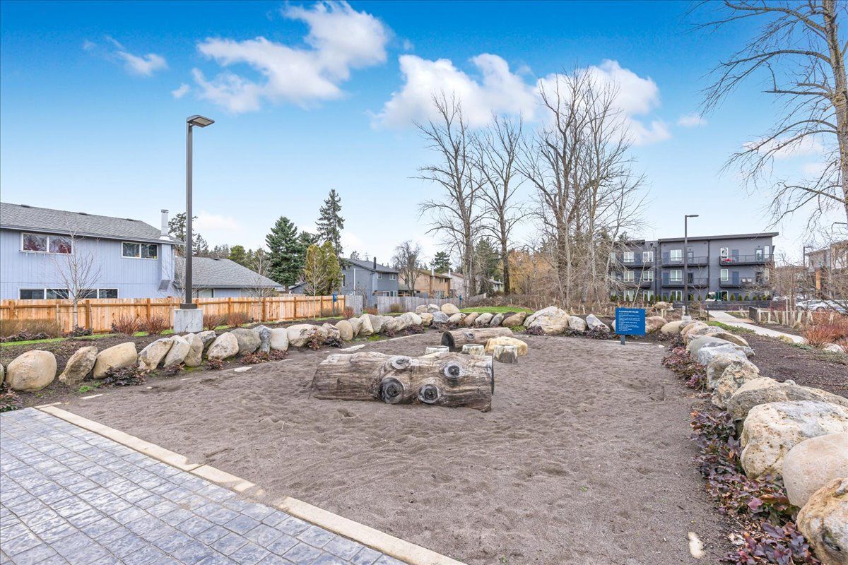 there is a large rock in the middle of the park .