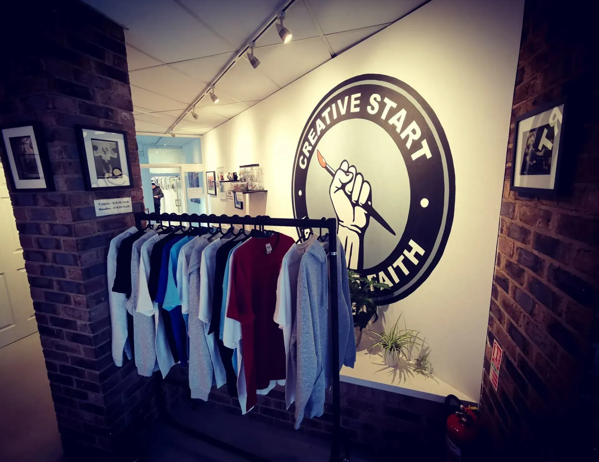 Clothing rack in a shop;