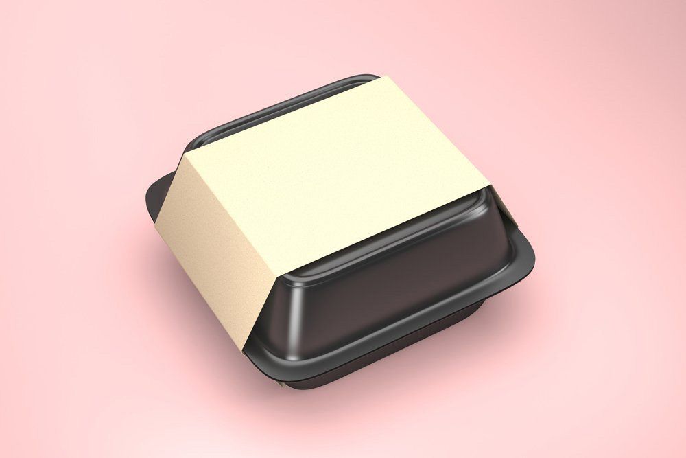 Disposable Black Food Tray Box Container With Eco Carton Cover Label — TMAC Packaging & The Coffee Mariner In Proserpine