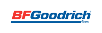 The logo for bfgoodrich tires is blue and red on a white background.