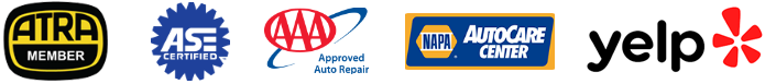 A blurred image of several logos including napa and yelp