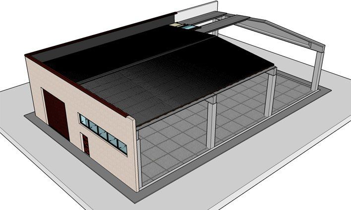capannone con copertura doppia pendenza 10%