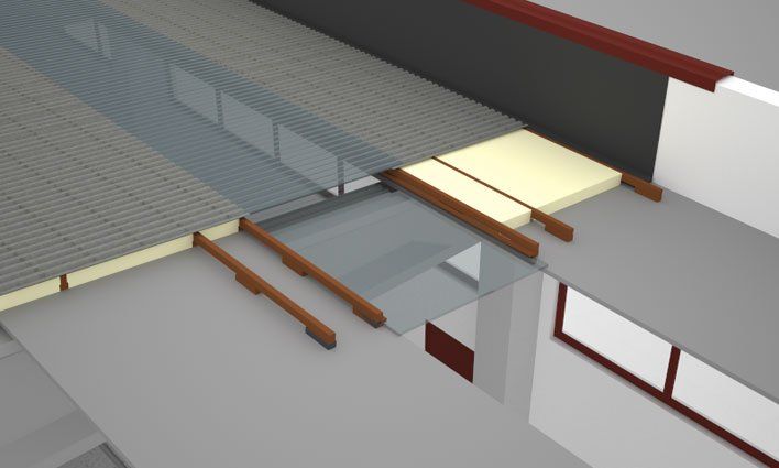 rendering capannone industriale con copertura doppia pendenza 10%