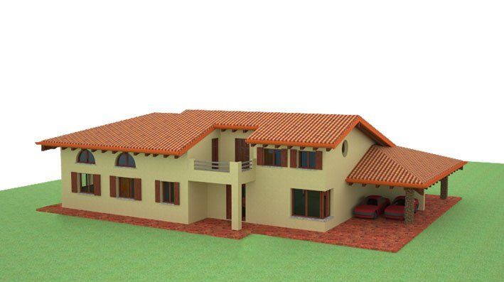 progetto rendering di una villetta