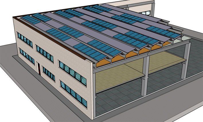 copertura a canale Y + Shed