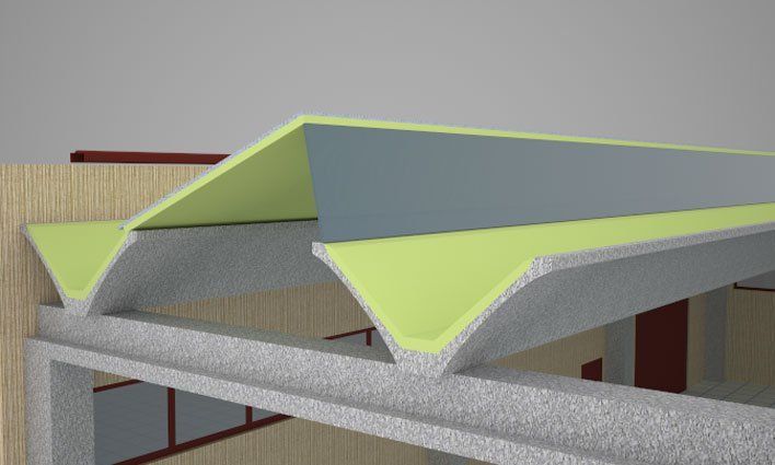 dettaglio di una copertura a tegoli alari