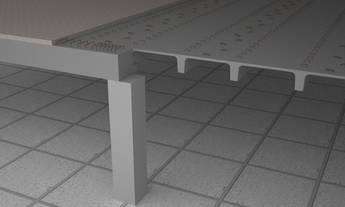 dettaglio di un capannone con solaio intermedio