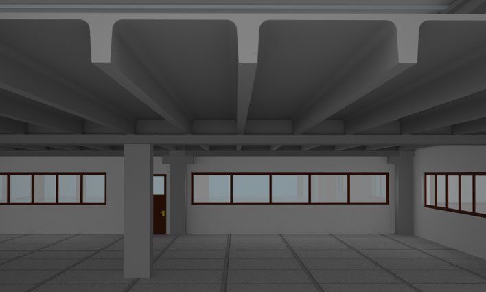 modellino solaio intermedio di un capannone