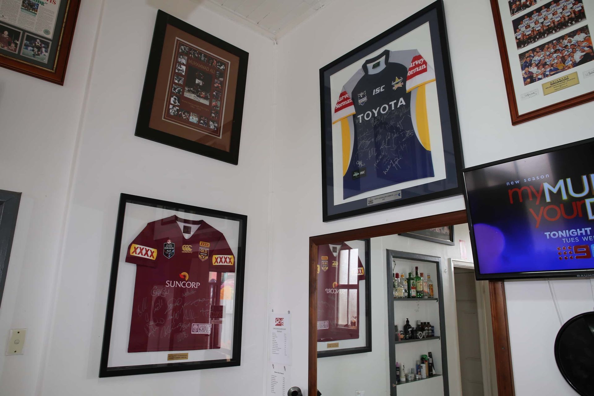 Framed rugby league jerseys 