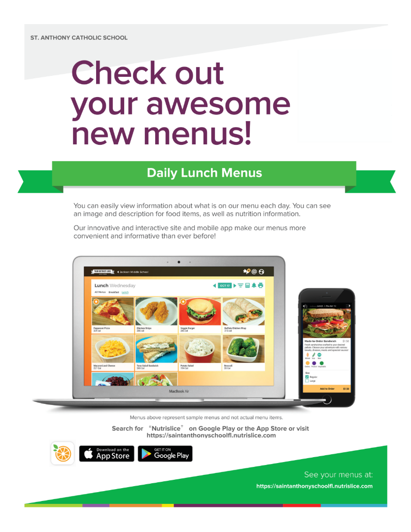 a poster that says check out your awesome new menus