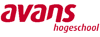 Een rood-wit logo voor avans hogeschool