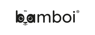 Een zwart-wit logo voor een bedrijf genaamd bamboi.