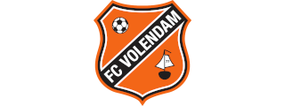 Een logo voor fc volendam met een voetbal en een zeilboot
