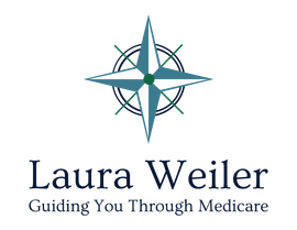 Compass logo above the name "Laura Weiler" with text "Guiding You Through Medicare."