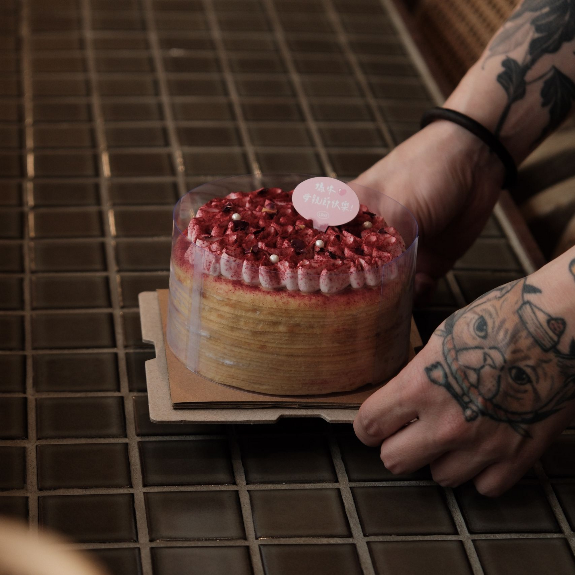 四吋覆盆子玫瑰荔枝