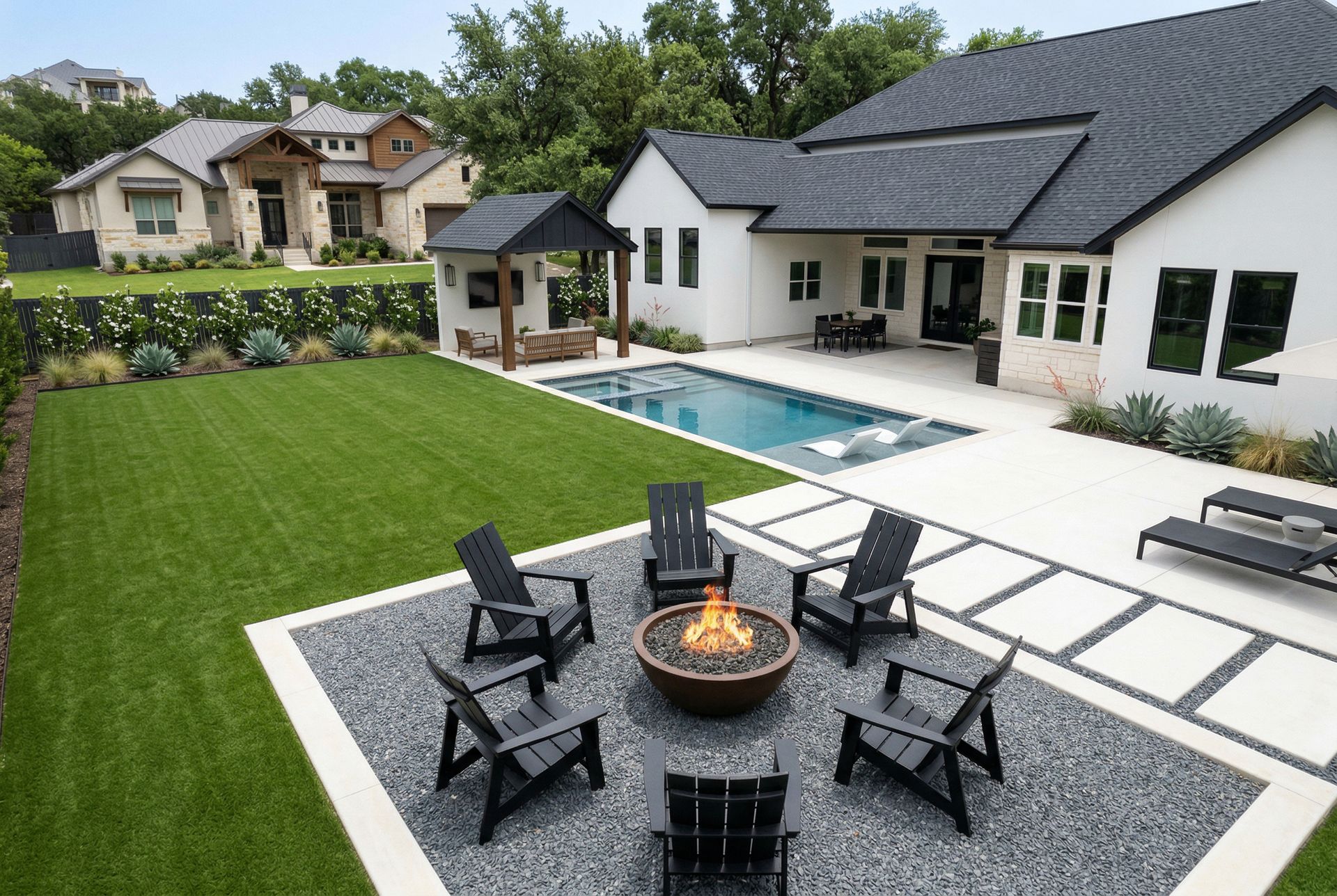 Custom pool design and construction by Cleaform Pool Co., in Austin, TX.