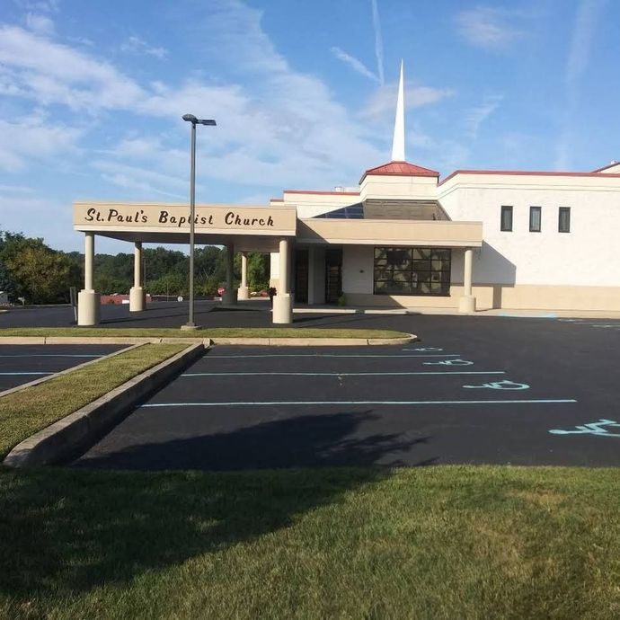 St. paul 's baptist church in a parking lot