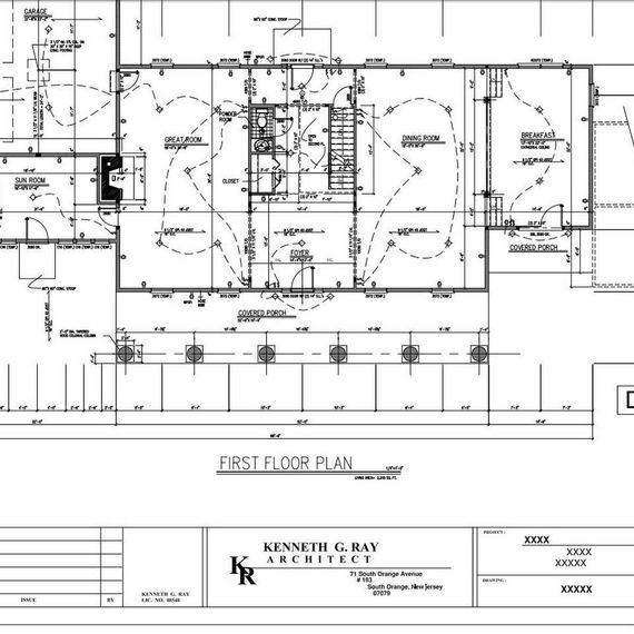 A black and white floor plan of a building by kenneth g. ray architects