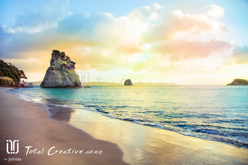 Outdoor branding photo sessions at scenic local landmark. Cathedral Cove.