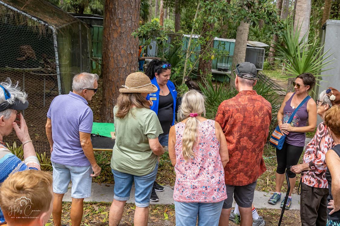 Staff giving talk at event