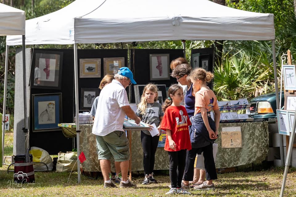 Kids at vendor tent