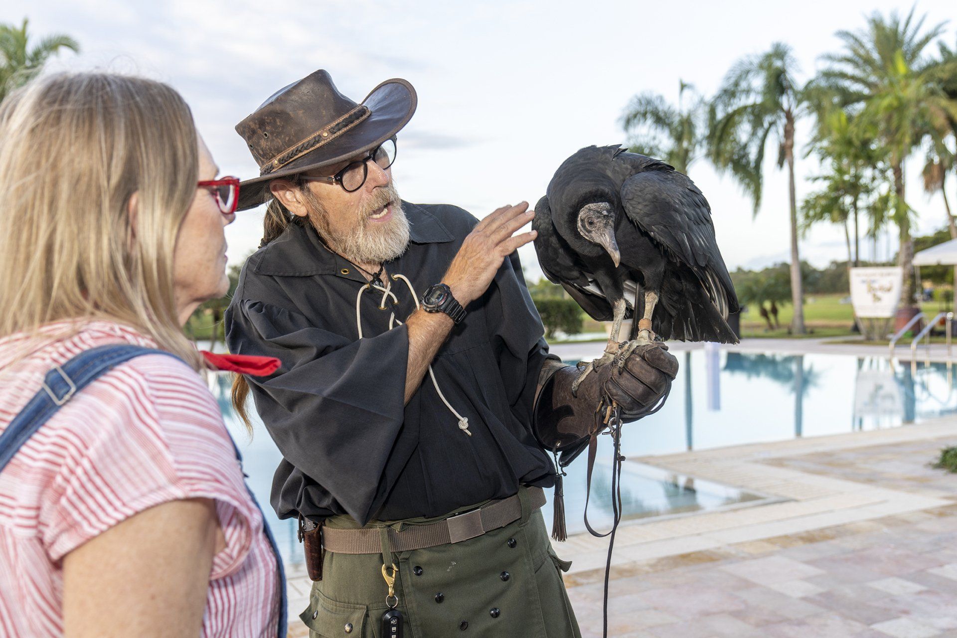 Educator with black vulture