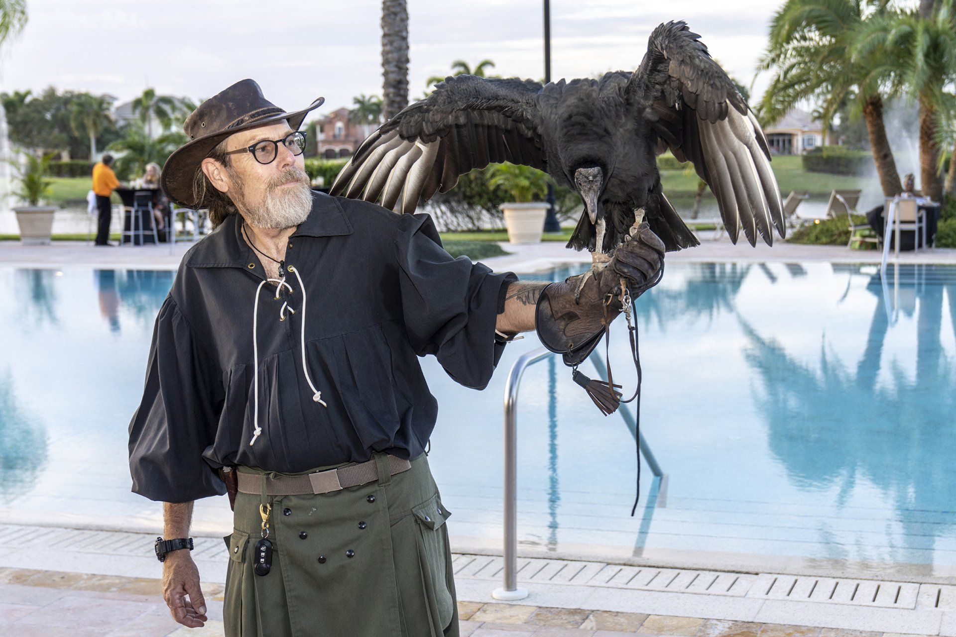 Educator with black vulture
