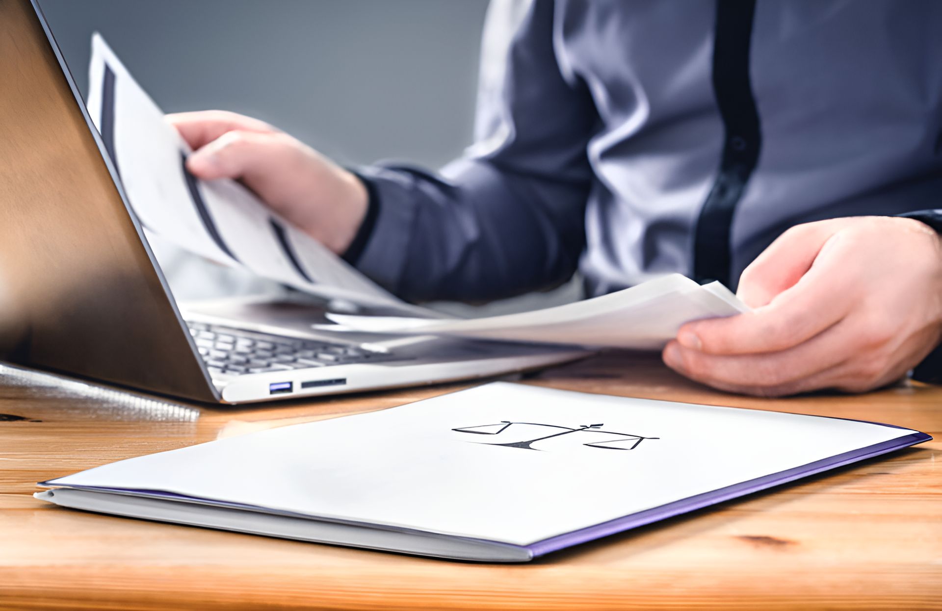 A Person Is Sitting At A Desk With A Laptop And Papers — De Silva Hebron In Darwin City, NT
