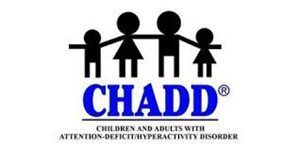 The CHADD logo featuring four stylized figures holding hands above the organization's name and full title.