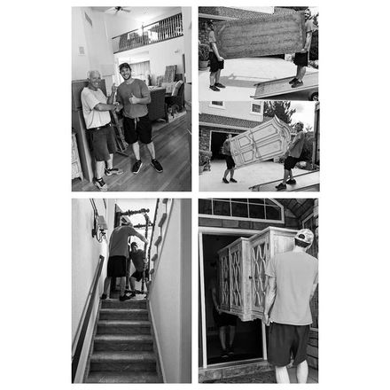 Apartment Movers — Two Delivery Men Carrying Large Box in Aurora, CO Apartment Movers — Denver, Co