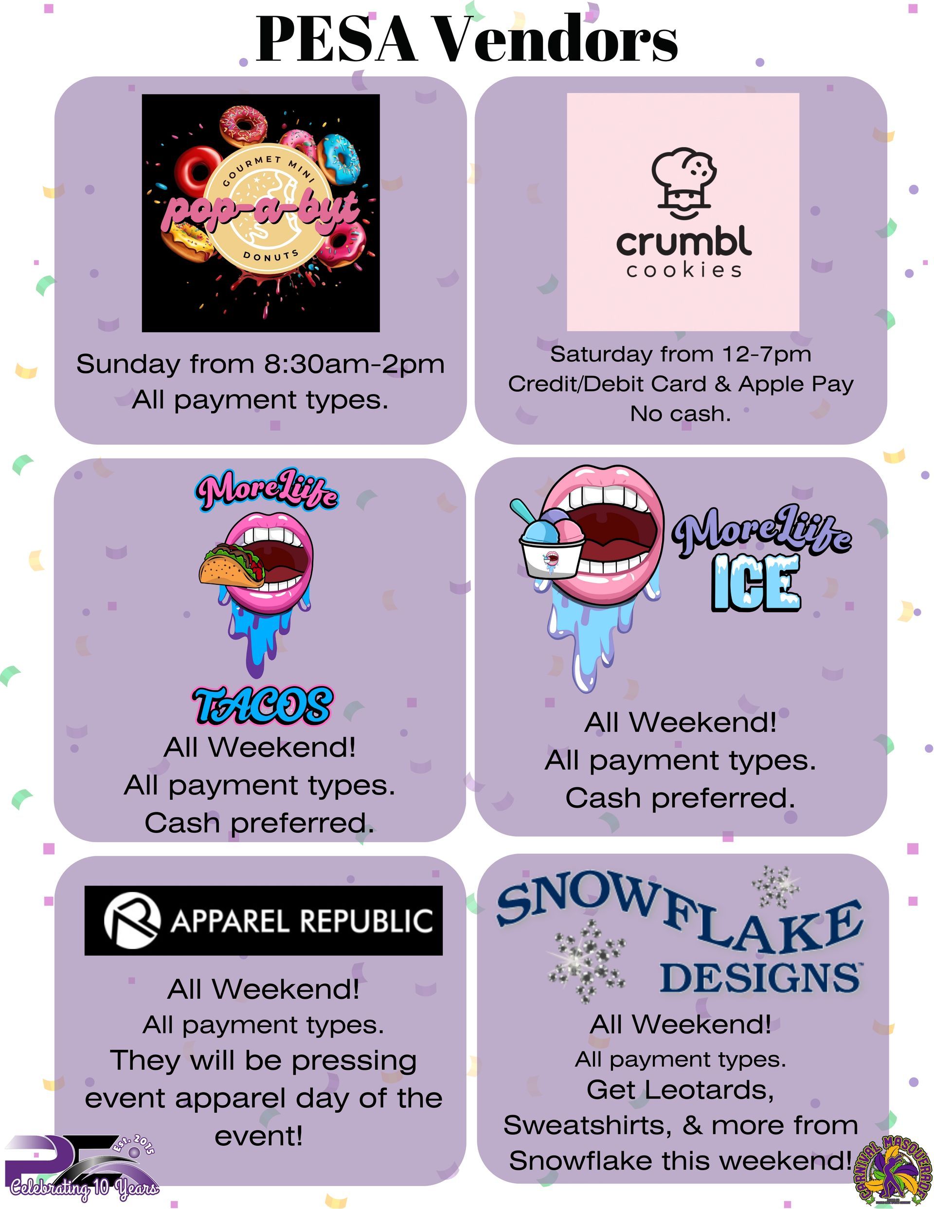 Admissions Info for the 2025 Carnival Masquerade Gymnastics Meet at Pacific Edge Sports Academy