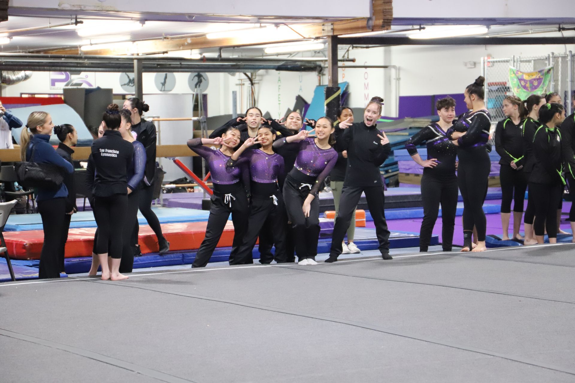 2025 Carnival Masquerade Gymnastics Meet at Pacific Edge Sports Academy - Featured Image - Fun before march out!