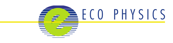 A logo for eco physics with a green circle