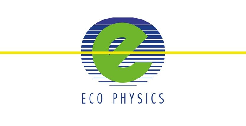 A logo for eco physics with a green circle