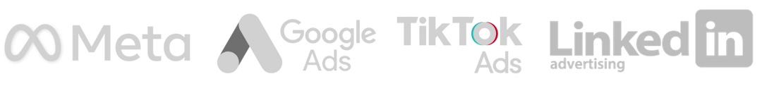 Logotipos para Google Ads, Meta y TikTok.