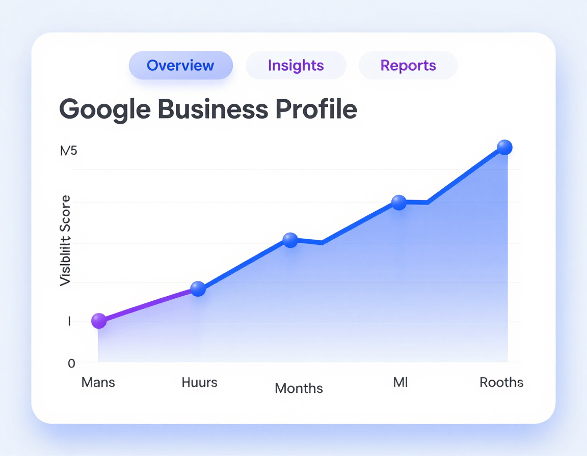Courbe de visibilité Google Business Profile en progression