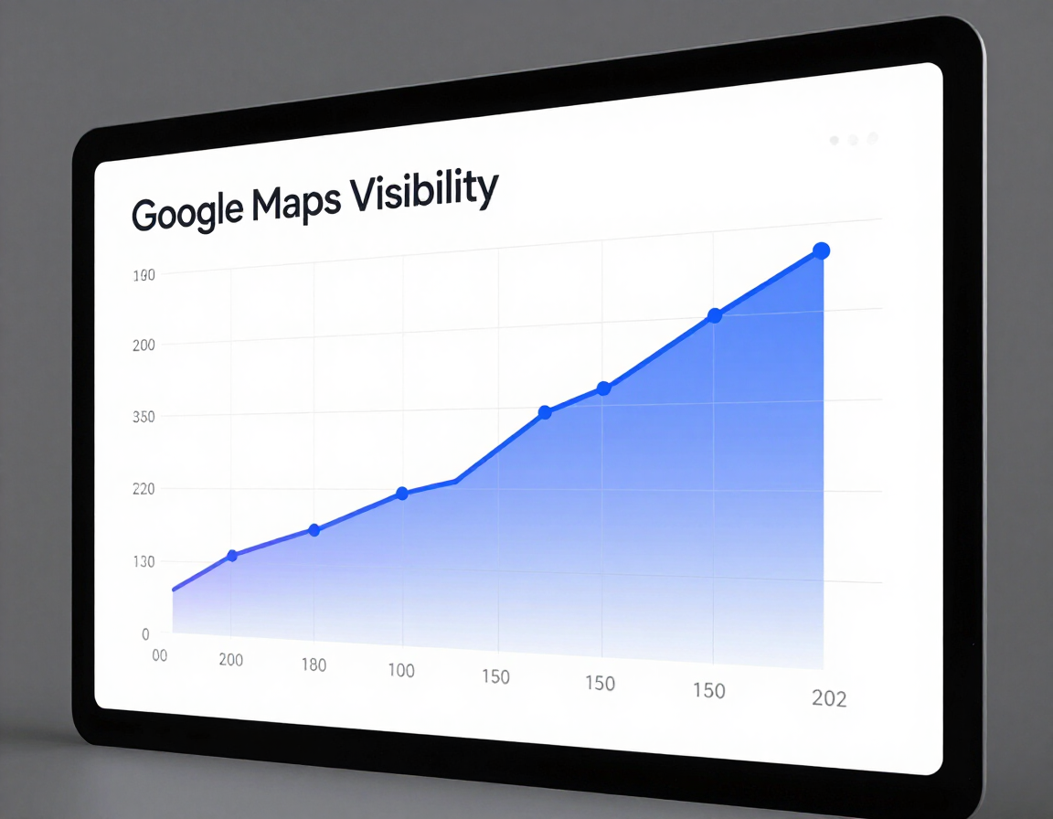 Graphique de visibilité Google Maps en hausse