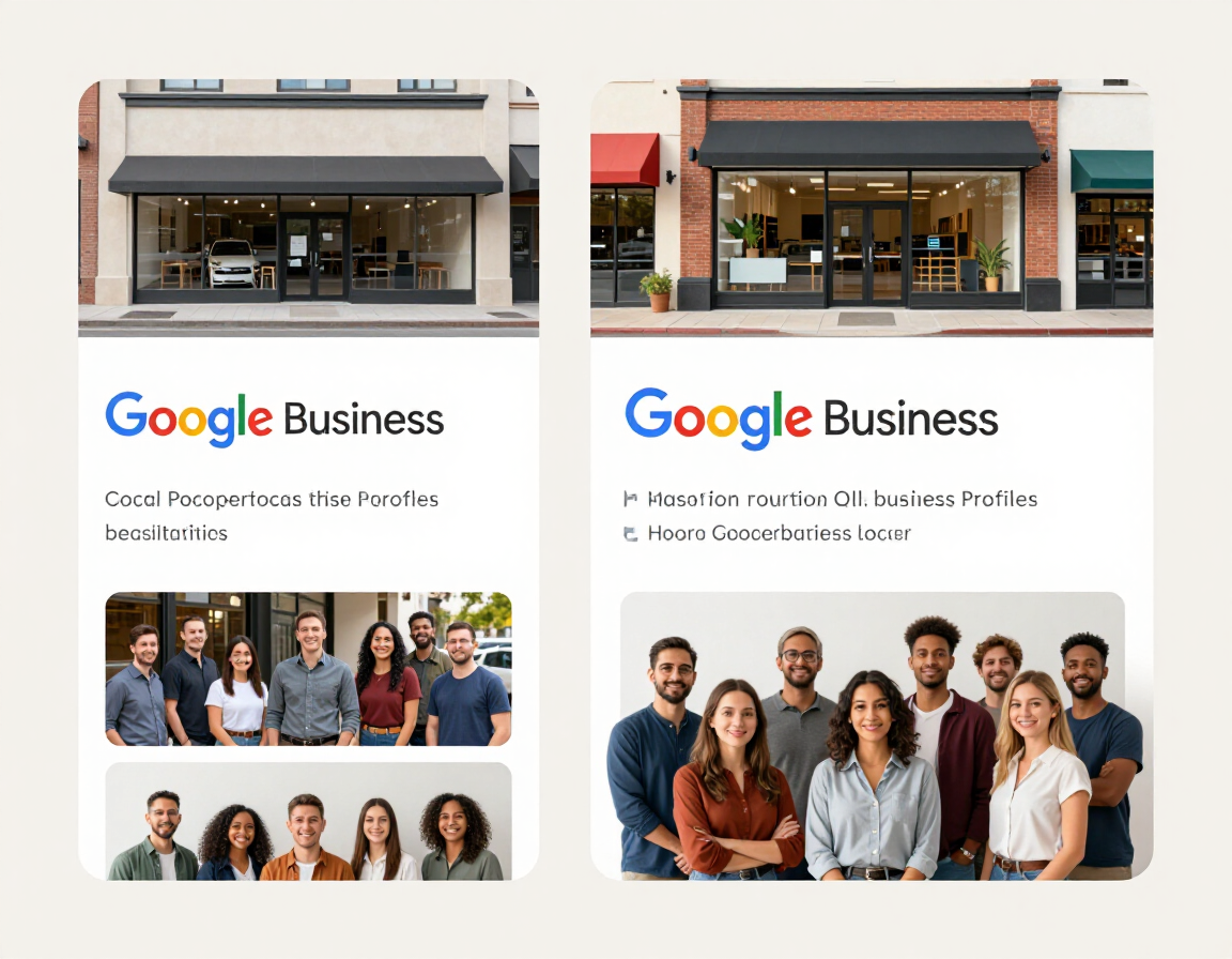 Comparaison visuelle avant-après du profil d’entreprise